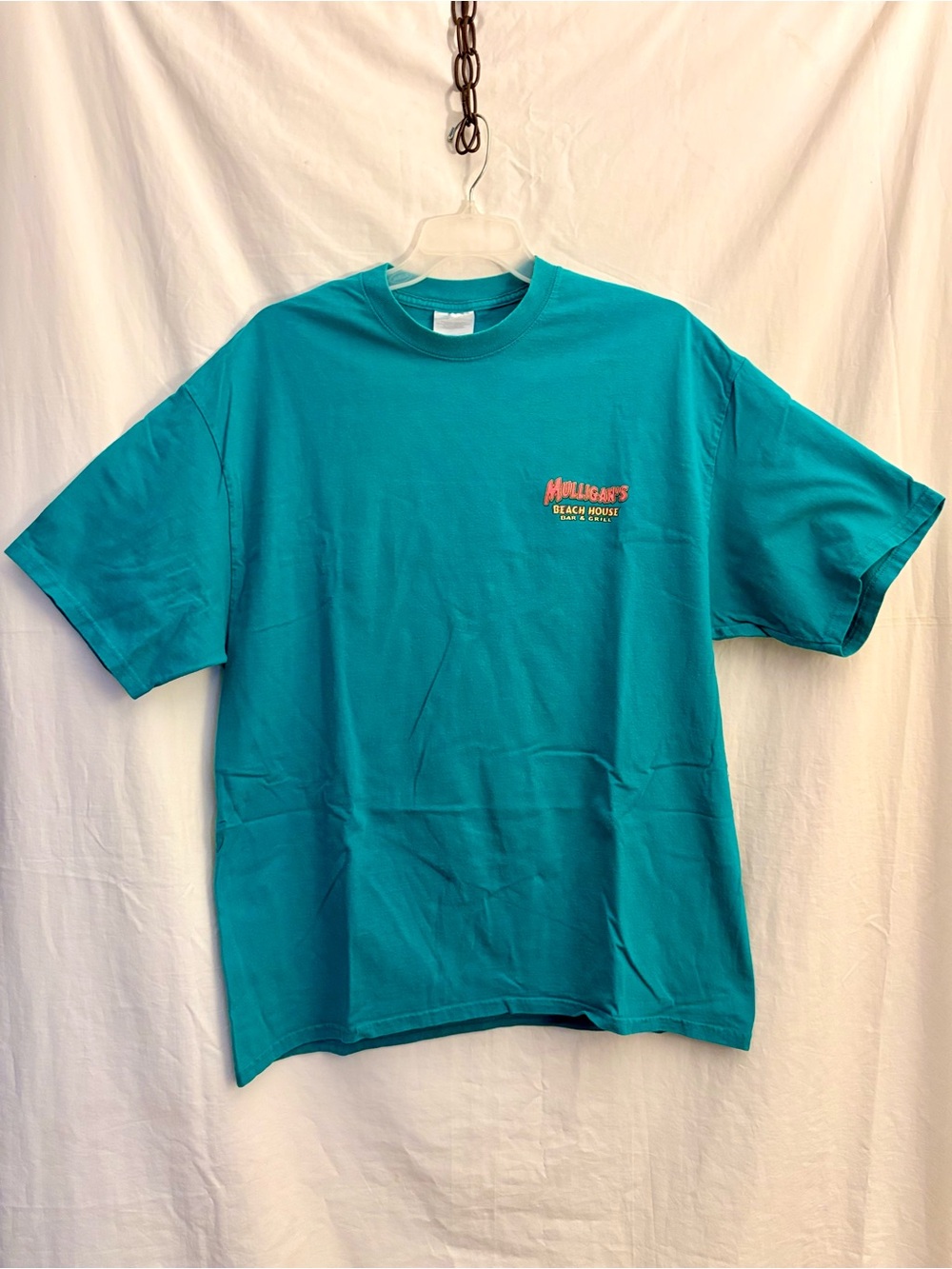 Mulligan's Beach House Teal T Shirt Sz XL Vero Beach, Jensen Bch, Sebastian